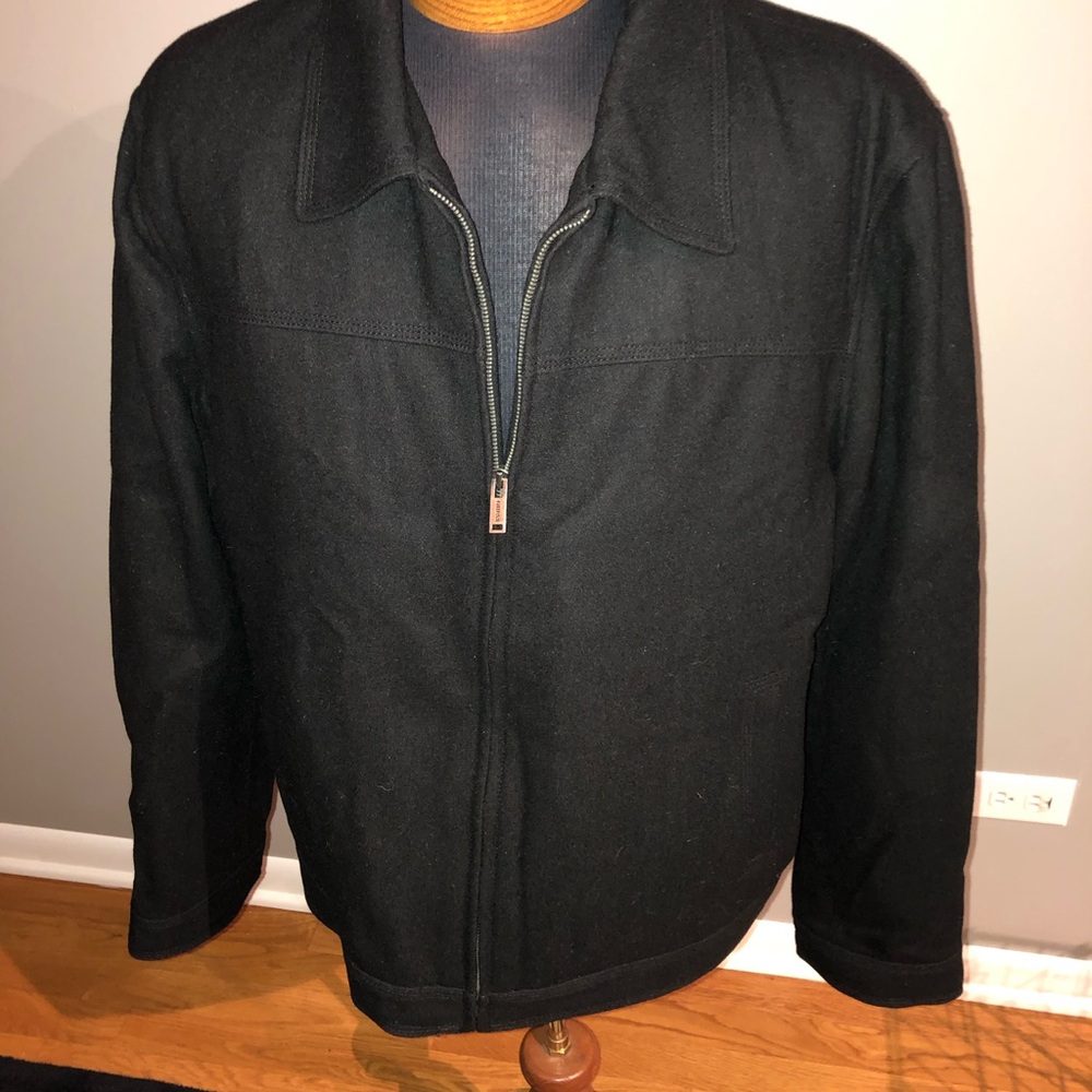 NWOT men’s Guess black wool jacket.  Size xxl.